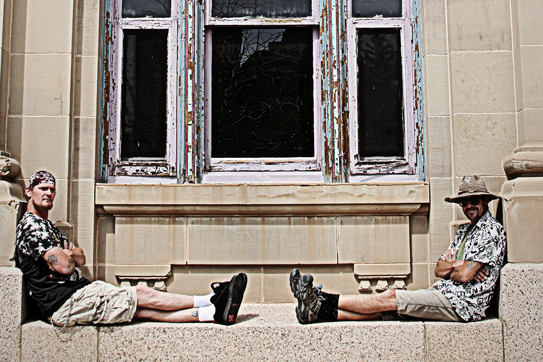 The boys straight posted up looking mad chill